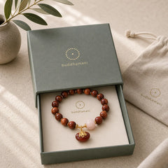 Natural Red Tiger Eye Pumpkin Calm Bracelet featuring Red Tiger Eye, Tiger Eye, Pixiu