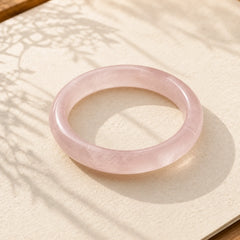 Natural Rose Quartz Love Caring Bracelet Bangle featuring Rose Quartz, Jade