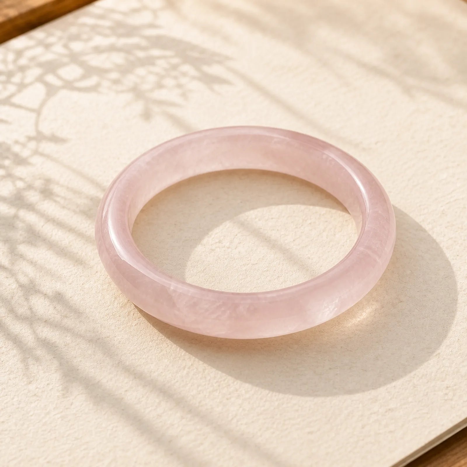 Natural Rose Quartz Love Caring Bracelet Bangle featuring Rose Quartz, Jade