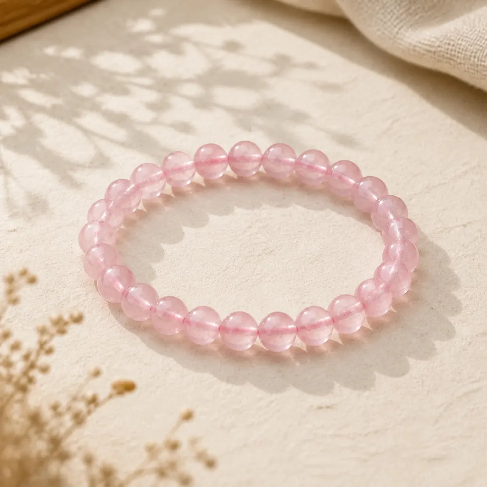 Natural Rose Quartz Love Caring Bracelet featuring Rose Quartz