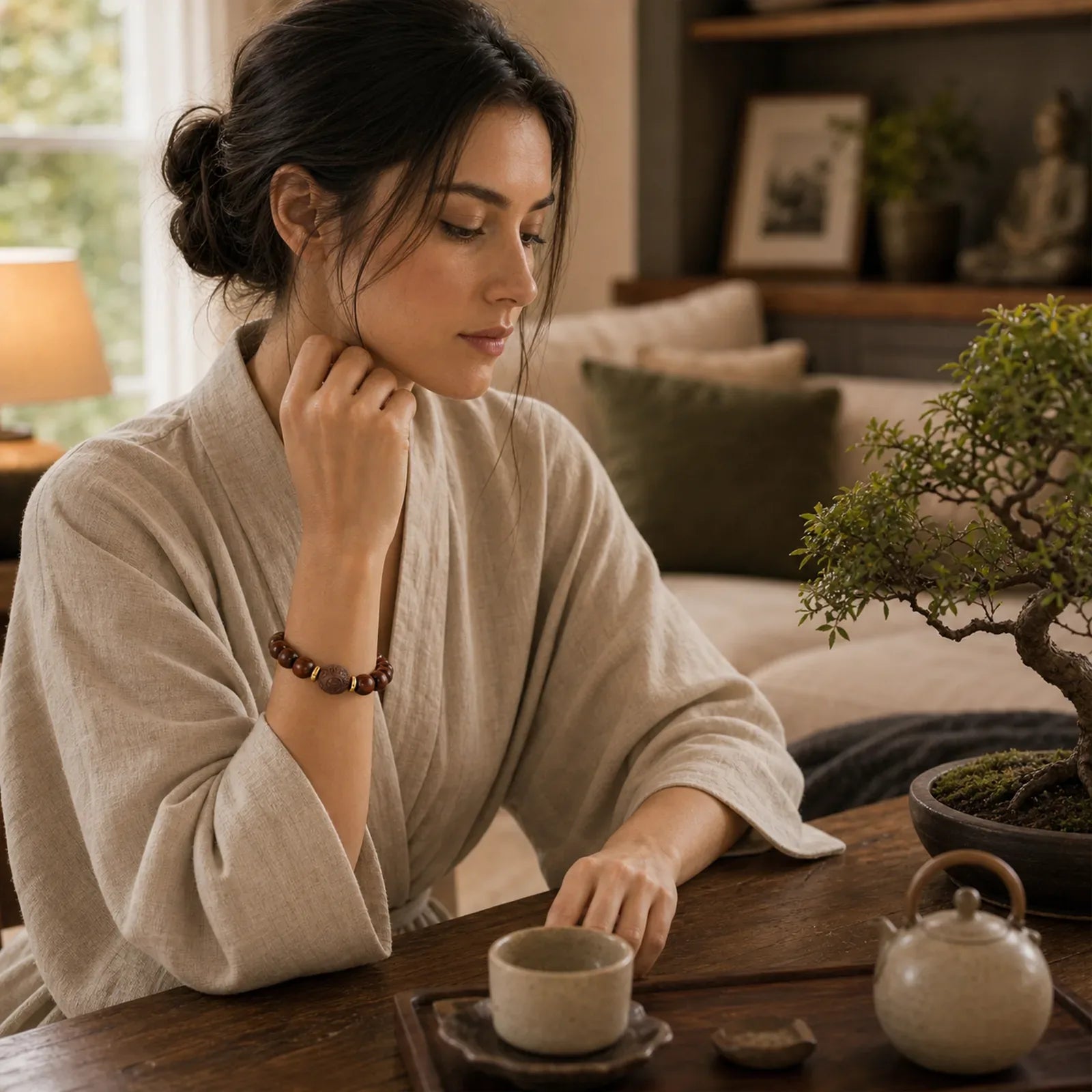 Natural Rosewood Compassion Bracelet featuring Rosewood