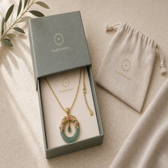 Natural Round Cyan Jade Healing Necklace Pendant featuring Cyan Jade, Jade