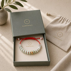 Natural Round Jade Luck Red String Protection Bracelet featuring Jade, Red String