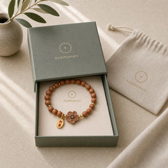 Natural Sandalwood Peach Blossom Small Leaf Red Sandalwood Ruyi Charm Protection Bracelet featuring Sandalwood, Small Leaf Red Sandalwood, Red Sandalwood