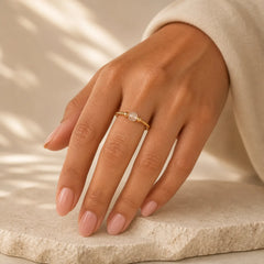 Natural Stone Bead Alloy Healing Open Ring featuring Clear Quartz / White Crystal, Red Agate, Tiger Eye