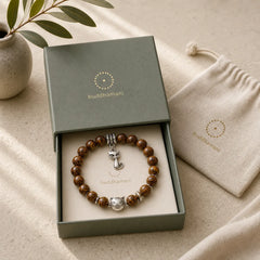 Natural Stone Kitten Cat Head Protection Bracelet featuring Copper