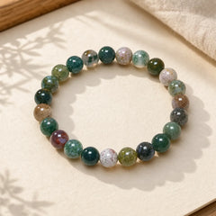 Natural Stone Sea Sediment Jasper Agate Protection Peace Bracelet featuring Sea Sediment Jasper