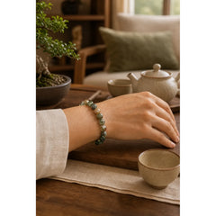 Natural Stone Sea Sediment Jasper Agate Protection Peace Bracelet featuring Sea Sediment Jasper
