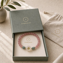 Natural Strawberry Quartz Chalcedony Jade Healing Bracelet featuring Strawberry Quartz, Chalcedony, Jade