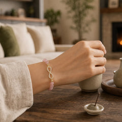 Natural Strawberry Quartz Positivity Healing Bracelet featuring Strawberry Quartz