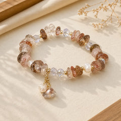 Natural Super Seven Crystal Irregular Small Pieces Positive Bracelet featuring Super Seven Crystal, Amethyst, Smoky Quartz