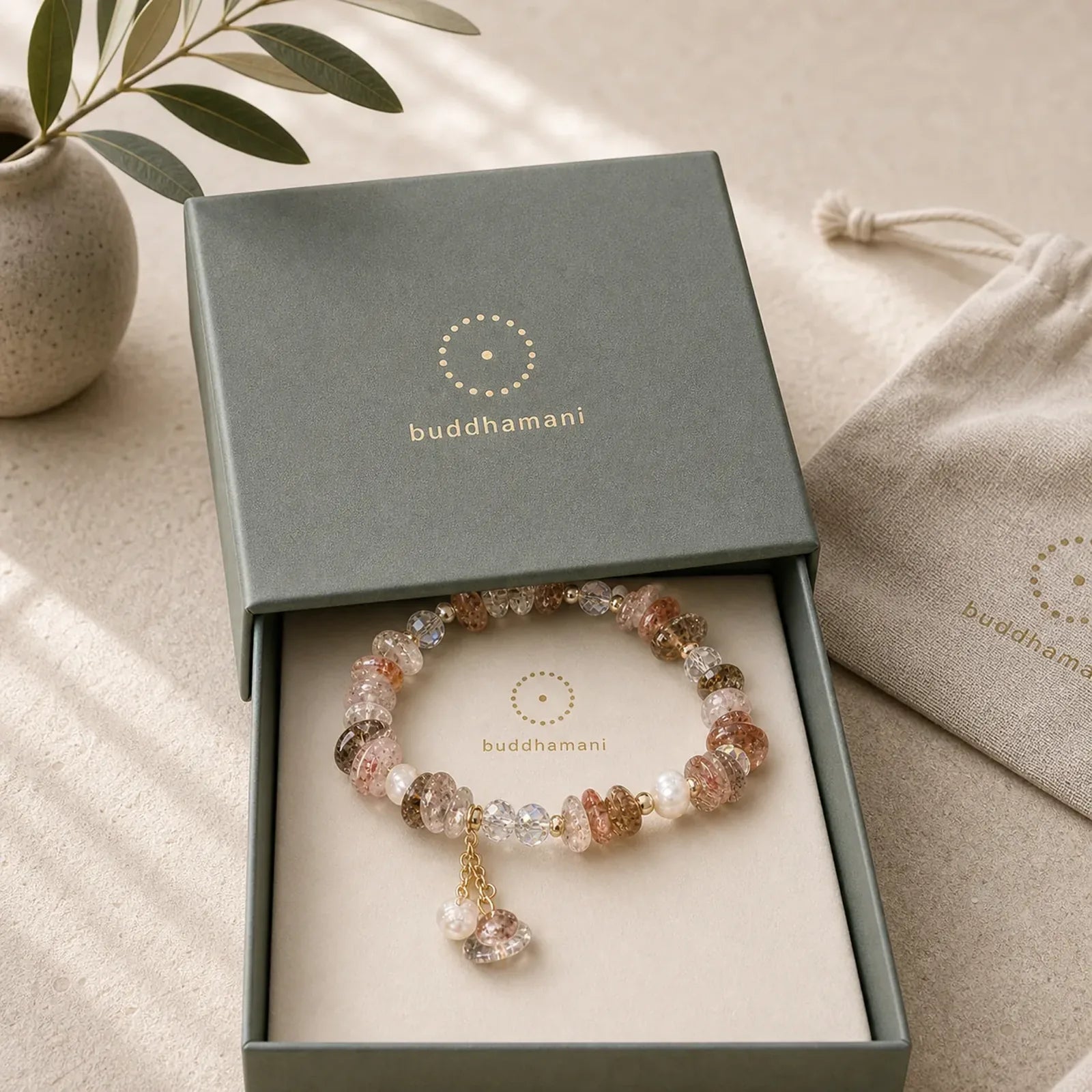 Natural Super Seven Crystal Irregular Small Pieces Positive Bracelet featuring Super Seven Crystal, Amethyst, Smoky Quartz