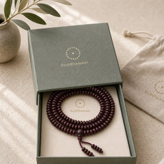 Natural Tibet 108 Mala Beads Purple Bodhi Seed Wealth Bracelet featuring Bodhi Seed, Red Sandalwood, Sandalwood