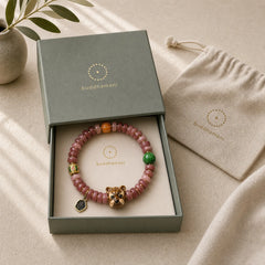 Natural Tibetan Camel Bone Purple Blood Beads Pug Luck Bracelet featuring Camel Bone, Yak Bone, Copper
