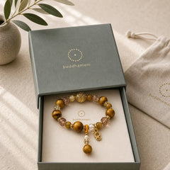 Natural Tiger Eye Beads Weight Strength Bracelet featuring Tiger Eye, Copper