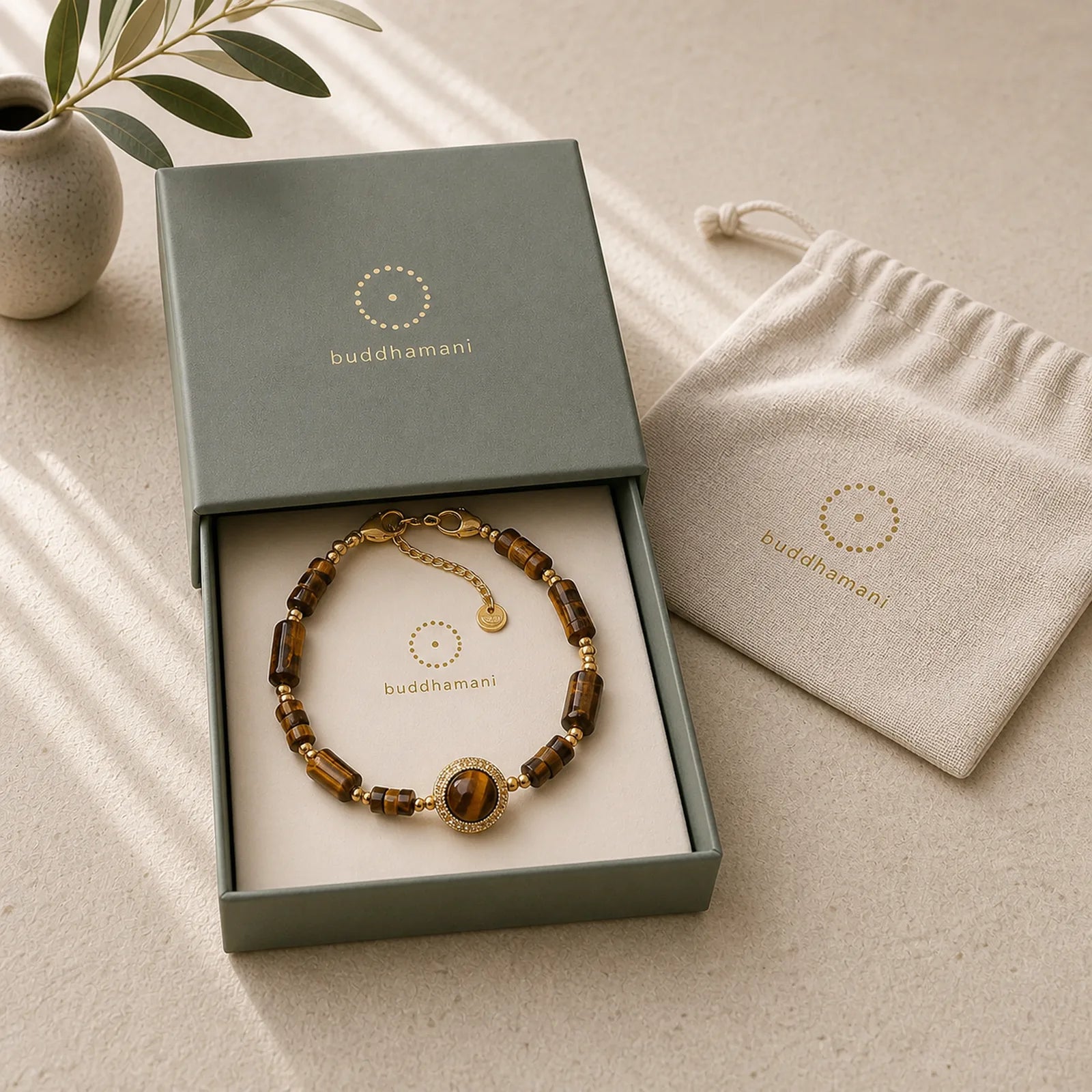 Natural Tiger Eye Protection Strength Chain Bracelet featuring Tiger Eye, Copper