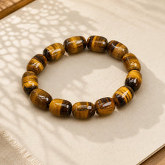 Natural Tiger Eye Stone Integrity Willpower Bracelet featuring Tiger Eye