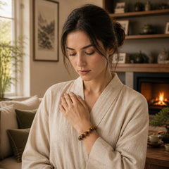 Natural Tiger Eye Stone Integrity Willpower Bracelet featuring Tiger Eye