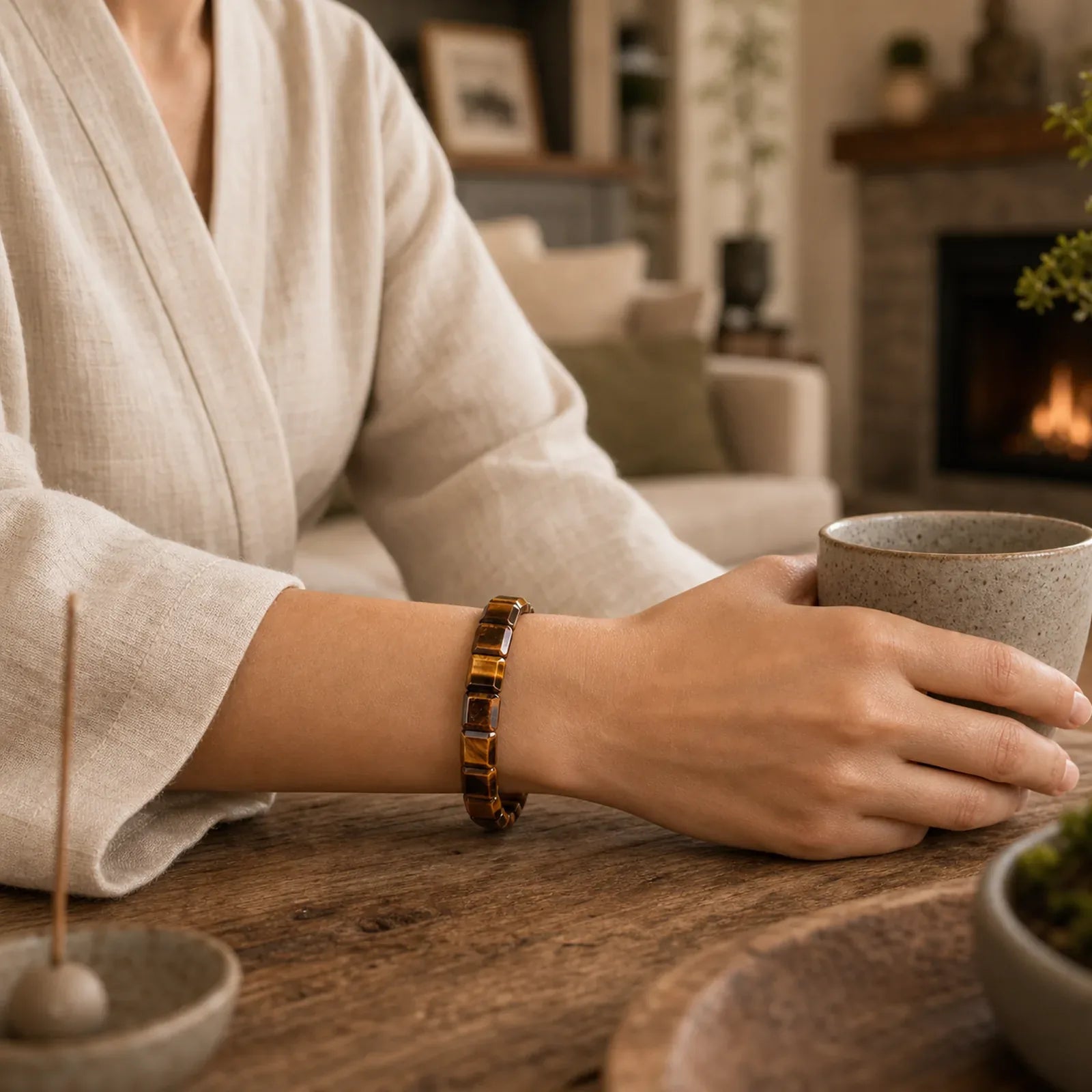 Natural Tiger Eye Strength Protection Bracelet (Extra 30% Off | USE CODE: FS30) featuring Tiger Eye
