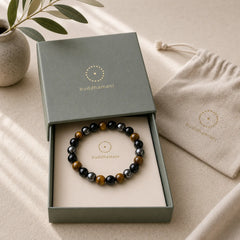 Natural Tiger's Eye Obsidian Hematite Positive Powerful Bracelet featuring Tiger Eye, Hematite, Black Obsidian
