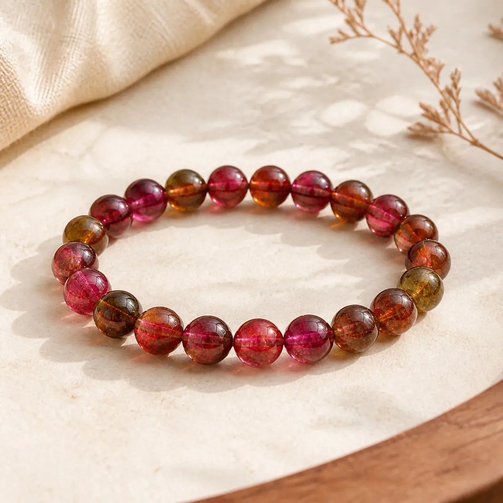 Natural Tourmaline Love Wisdom Bracelet featuring Tourmaline