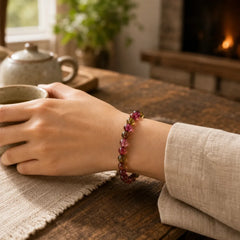 Natural Tourmaline Love Wisdom Bracelet featuring Tourmaline