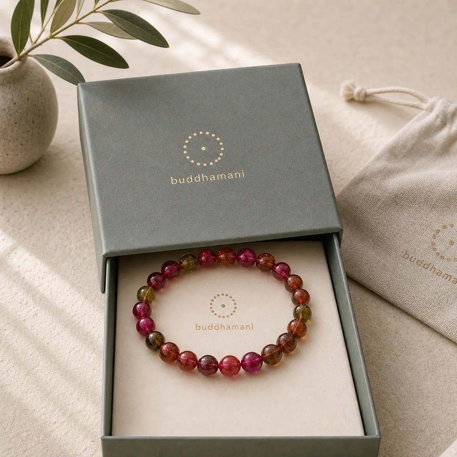 Natural Tourmaline Love Wisdom Bracelet featuring Tourmaline