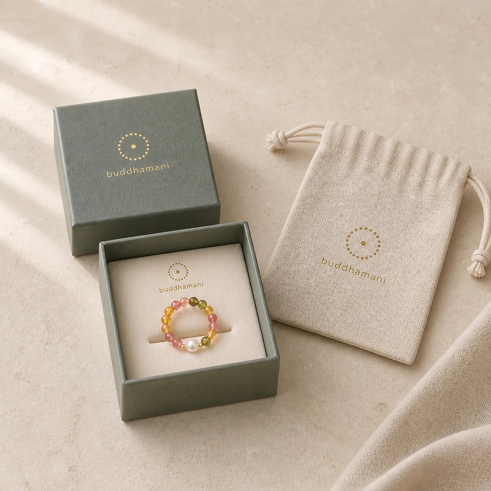 Natural Tourmaline Lucky Pearl Pixiu Amber Positive Love Ring featuring Tourmaline, Pearl, Pixiu
