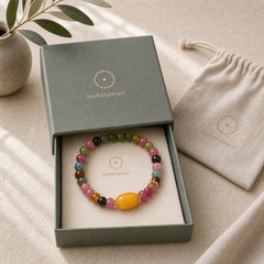 Natural Tourmaline Topaz Positive Bracelet featuring Tourmaline, Topaz