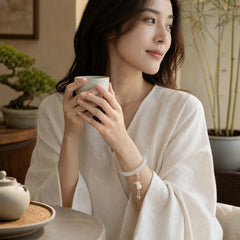 Natural White Agate Hetian Jade Rabbit Positive Bracelet Bangle featuring White Agate, Jade, White Stone
