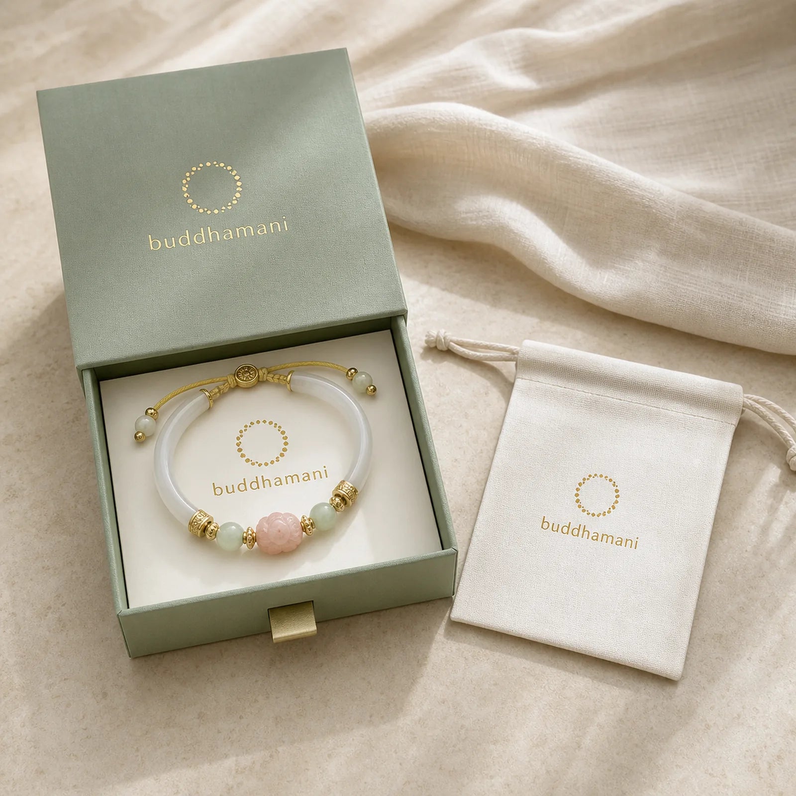 Natural White Agate Lotus Hetian Jade Beads Positive Bracelet Bangle featuring White Agate, Lotus, Jade