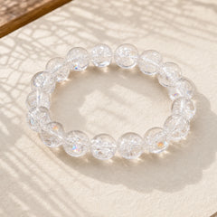 Natural White Crystal Protection Healing Bracelet featuring Clear Quartz / White Crystal