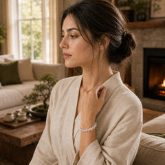 Natural White Crystal Protection Healing Bracelet featuring Clear Quartz / White Crystal