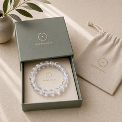 Natural White Crystal Protection Healing Bracelet featuring Clear Quartz / White Crystal