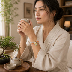 Natural White Jade Multi-layer Gourd Peace Buckle Fu Character Luck Bracelet featuring White Jade, Peace Buckle, Fu Character