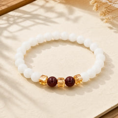 Natural White Jade Protection Bracelet featuring White Jade, Jade