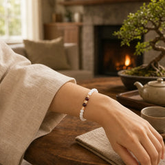 Natural White Jade Protection Bracelet featuring White Jade, Jade