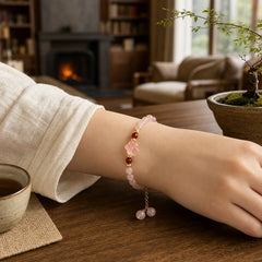 Natural Yanyuan Agate Cat Claw Paw Positive Bracelet featuring Yanyuan Agate, Red Agate