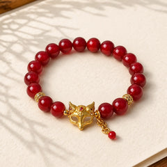 Nine Tailed Fox South Red Agate Success Bracelet featuring Nine-Tailed Fox, South Red Agate, Red Agate
