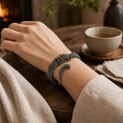Nordic Dragon Handmade Amulet Luck Protection Chain Bracelet featuring Dragon, Dragon Symbol, The Phoenix
