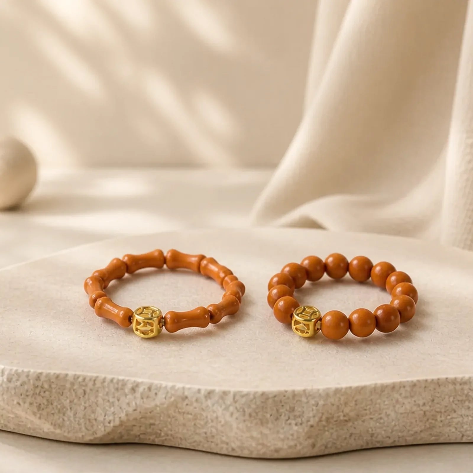 Olive Pit Bead Copper Coin Inner Strength Ring featuring Olive Pit, Copper