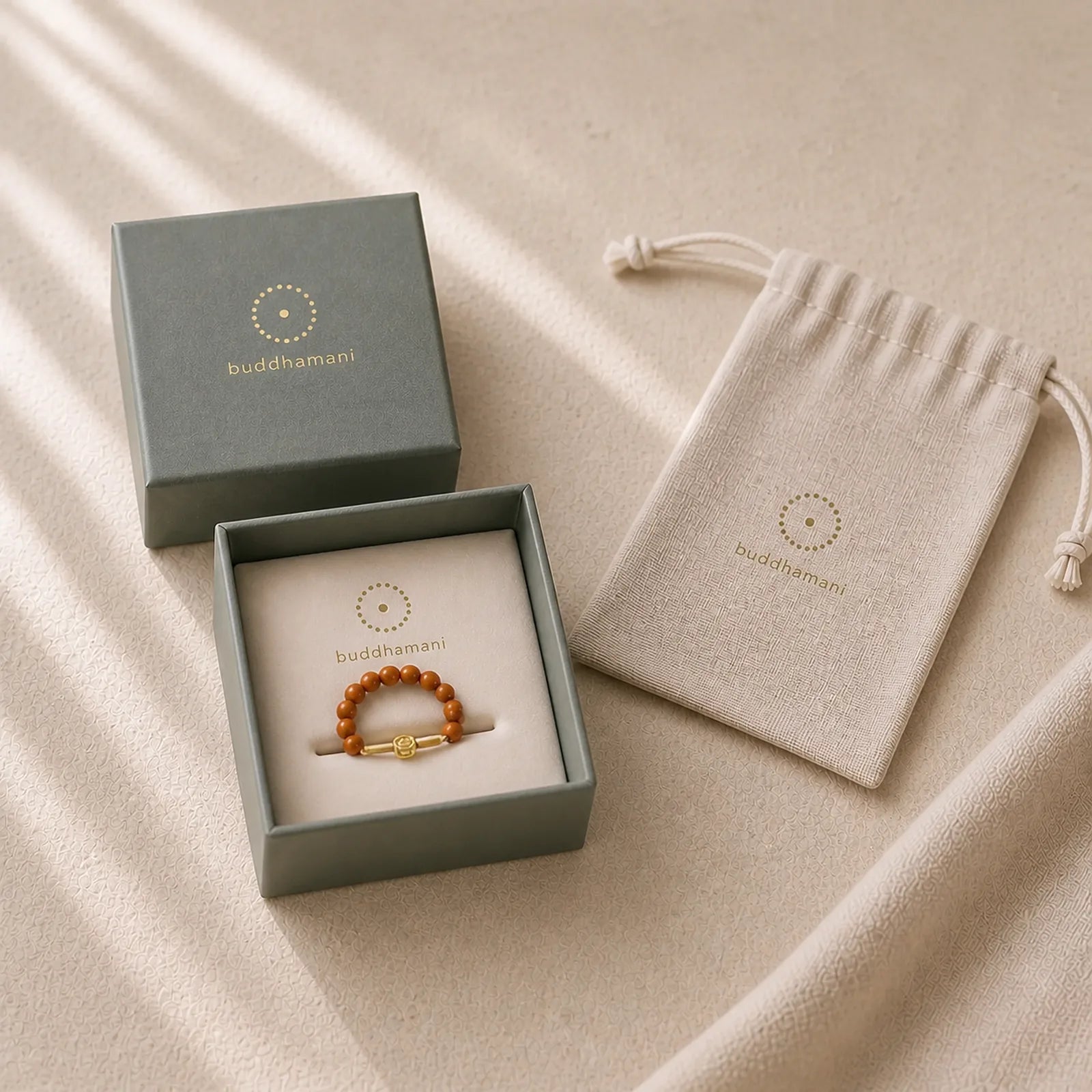 Olive Pit Bead Copper Coin Inner Strength Ring featuring Olive Pit, Copper