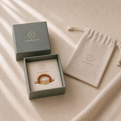 Olive Pit Bead Copper Coin Inner Strength Ring featuring Olive Pit, Copper