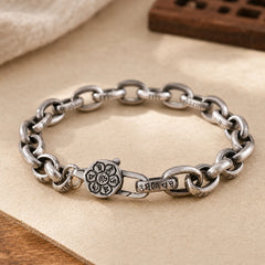 Om Mani Padme Hum Double Dorje Copper Engraved Wisdom Bracelet featuring Om Mani Padme Hum, Om, Copper