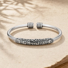 Om Mani Padme Hum Engraved Peace Cuff Bracelet Bangle featuring Om Mani Padme Hum, Om, Six True Words (Om Mani Padme Hum)