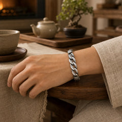 Om Mani Padme Hum Engraved Peace Purity Bracelet featuring Om Mani Padme Hum, Om, Six True Words (Om Mani Padme Hum)