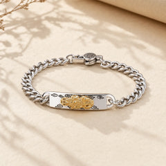 Om Mani Padme Hum Pixiu Swastika Spring Buckle Wisdom Bracelet featuring Om Mani Padme Hum, Om, Pixiu