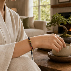 Om Mani Padme Hum Protection Luck String Bracelet featuring Om Mani Padme Hum, Om, Red String