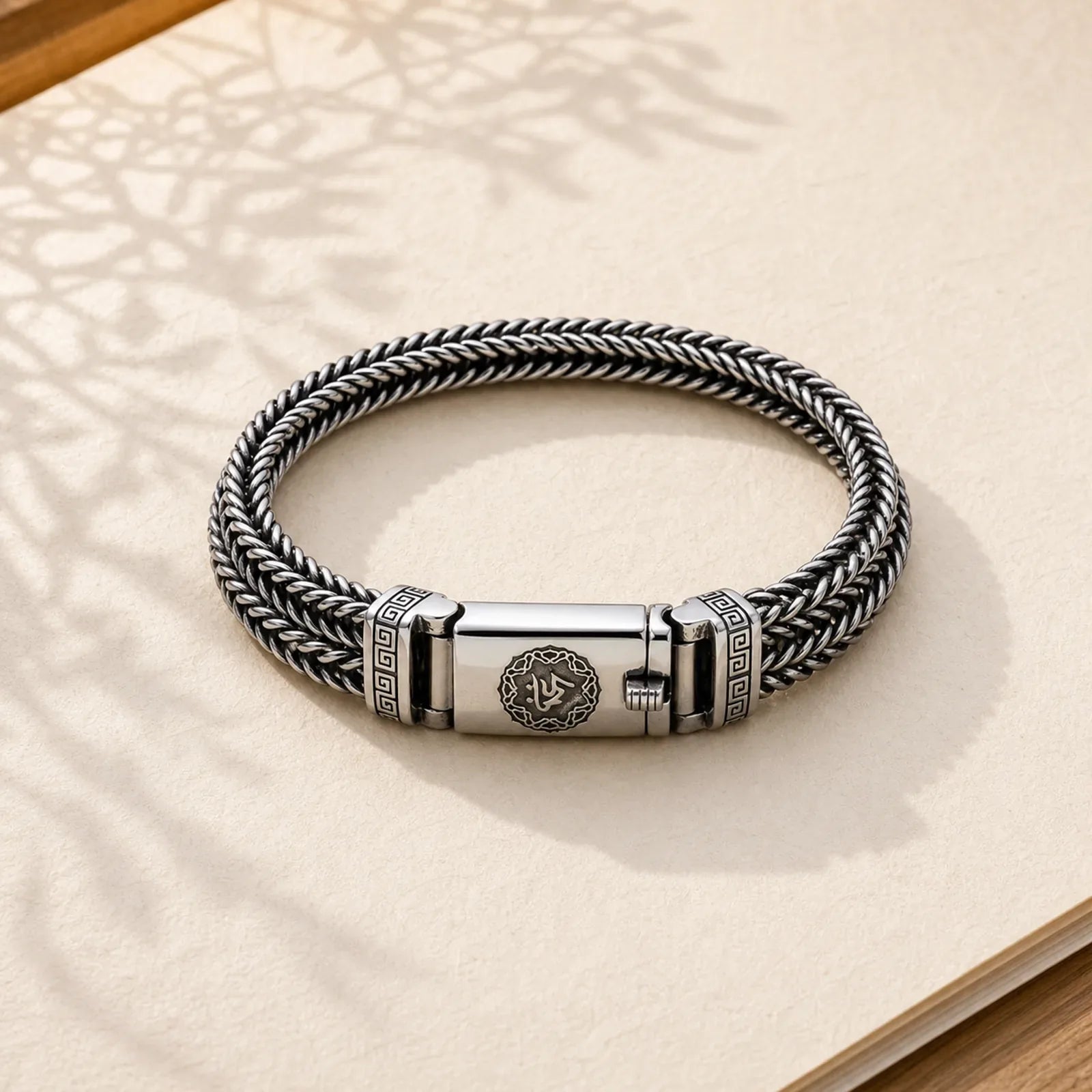 Om Mani Padme Hum Purity Peace Braid Style Bracelet featuring Om Mani Padme Hum, Om, Six True Words (Om Mani Padme Hum)