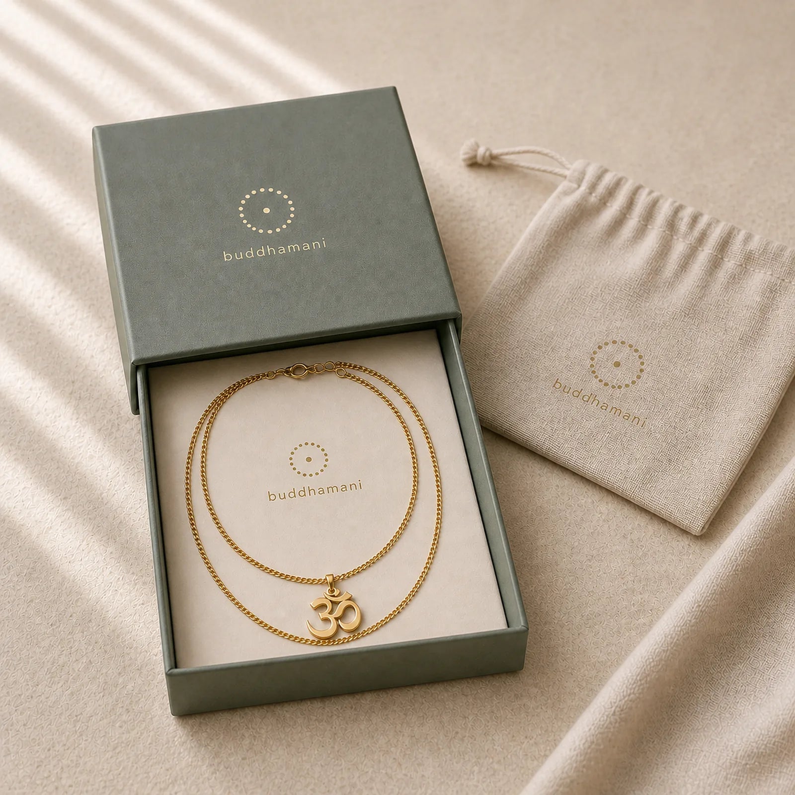 Om Symbol Mantra Stainless Steel Focus Necklace Pendant featuring Om Symbol, Om